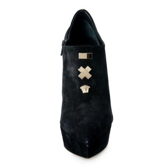 Versace Embellished Zip Up High Heels Ankle Bootie - Picture 5 of 8